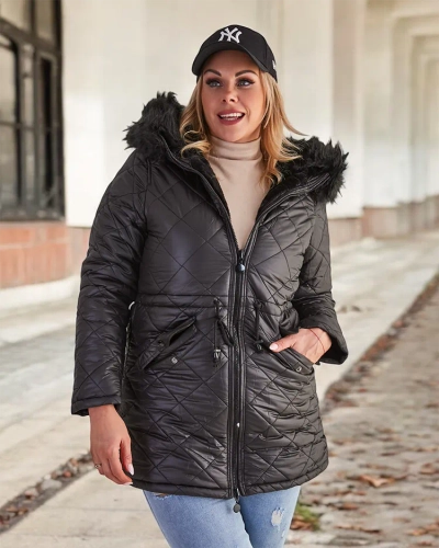 Royalfashion Jachetă matlasată de damă în negru