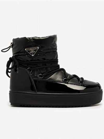 Royalfashion Cizme de damă slip-on a'la cizme de zăpadă în negru Vevnose
