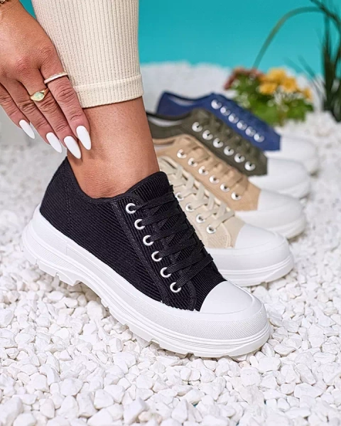 Royalfashion Negru adidași cu platformă pentru femei Spollero