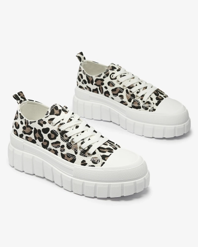 OUTLET Adidași cu platformă cu model pentru femei de culoare albă Ziratia - Încălțăminte