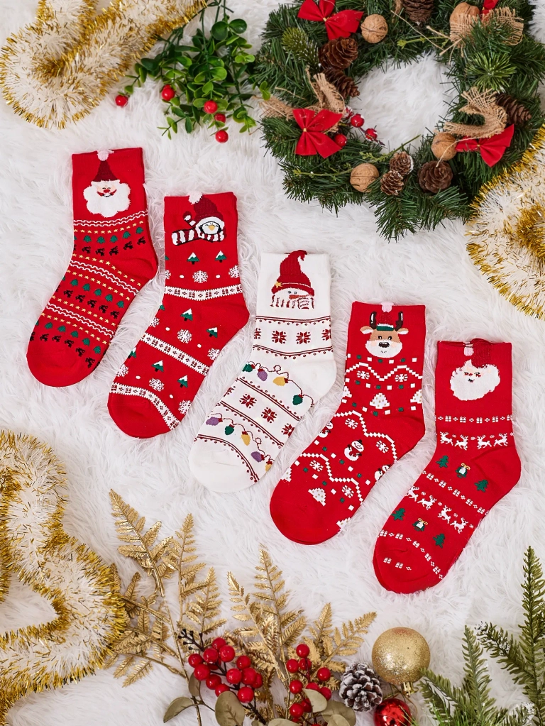 Șosete lungi pentru femei Royalfashion pentru vacanță 5/pachet