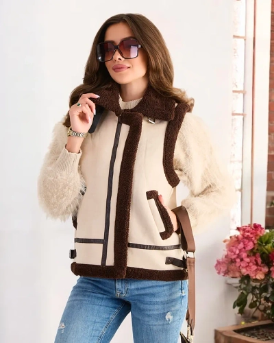 Gilet cu blană pentru femei Royalfashion