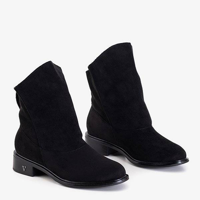 Cizme negre cu toc plat Himalia - Încălțăminte