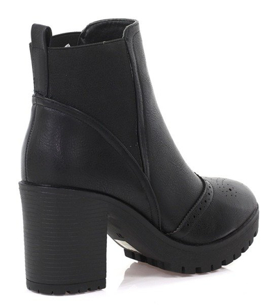 Czarne botki na wyższym słupku Asmenetia - Obuwie