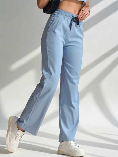 Pantaloni largi din țesătură pentru femei Royalfashion cu bumbac