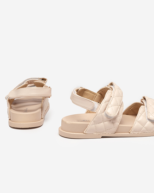 Sandale de damă bej cu Velcro Korine - Încălțăminte