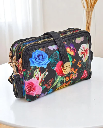 Geantă mică de damă Royalfashion Floral din piele ecologică