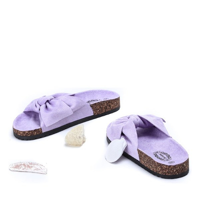 Fioletowe klapki z kokardką Yinny - Obuwie