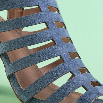 Sandale cu dungi albastre pentru femei pe postarea unui Sim - încălțăminte