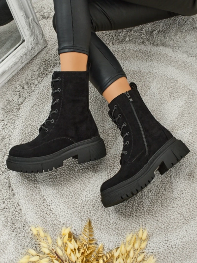 Botine workery dama din piele ecologică întoarsă Velisse