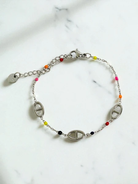 Bransoletka Callisto Aurea z koralikami pozłacana