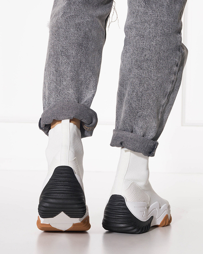 Pantofi sport Tenera de damă albi cu platformă - Încălțăminte