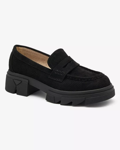 Royalfashion Negru mocasini traforați pentru femei Lace Glide