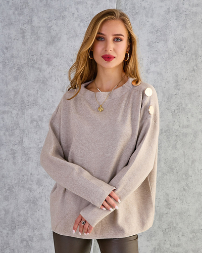 Royalfashion Pulover subțire de damă cu decorațiuni pe umeri
