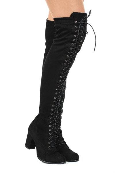 OUTLET Cizme lungi negre - Pantofi