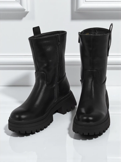 Wyższe botki damskie ze skóry ekologicznej Scarlet Mist