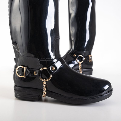 Femei negre până la genunchi, cu decorațiuni Vivienis - Încălțăminte