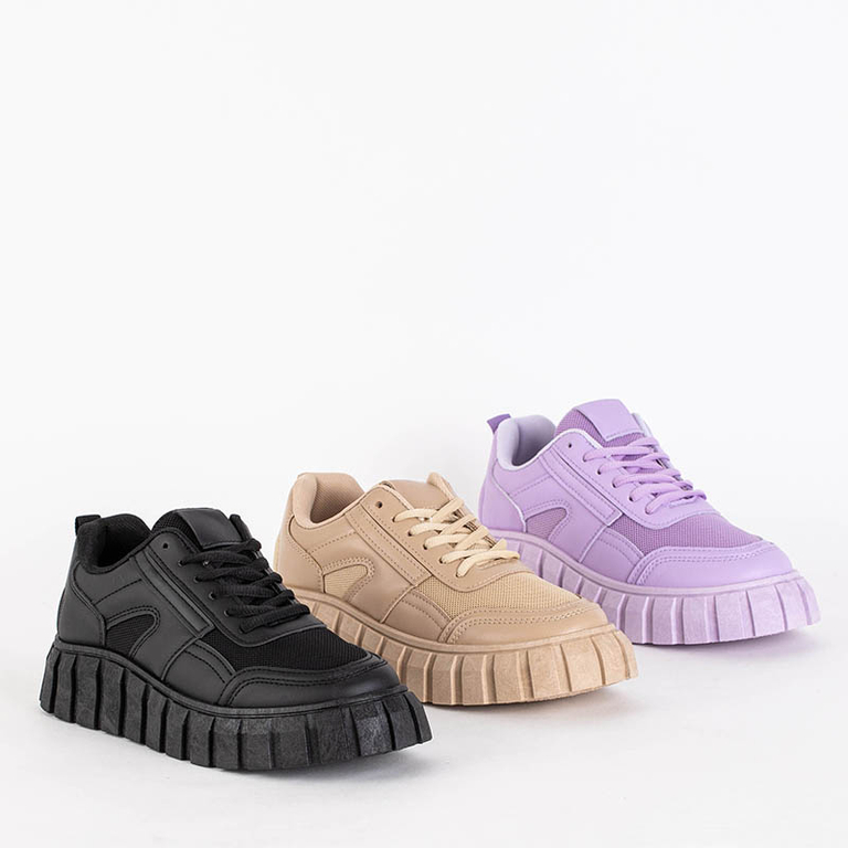 OUTLET Pantofi sport de dama bej pe platforma Renlida - Incaltaminte