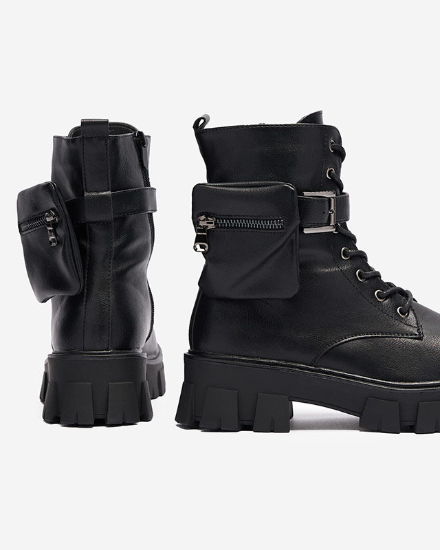 OUTLET Cizme bagger negre pentru femei cu husă Feffle- Footwear