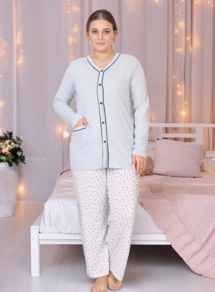 Pijama din bumbac pentru femei Royalfashion, format din 2 piese, MĂRIME MARE