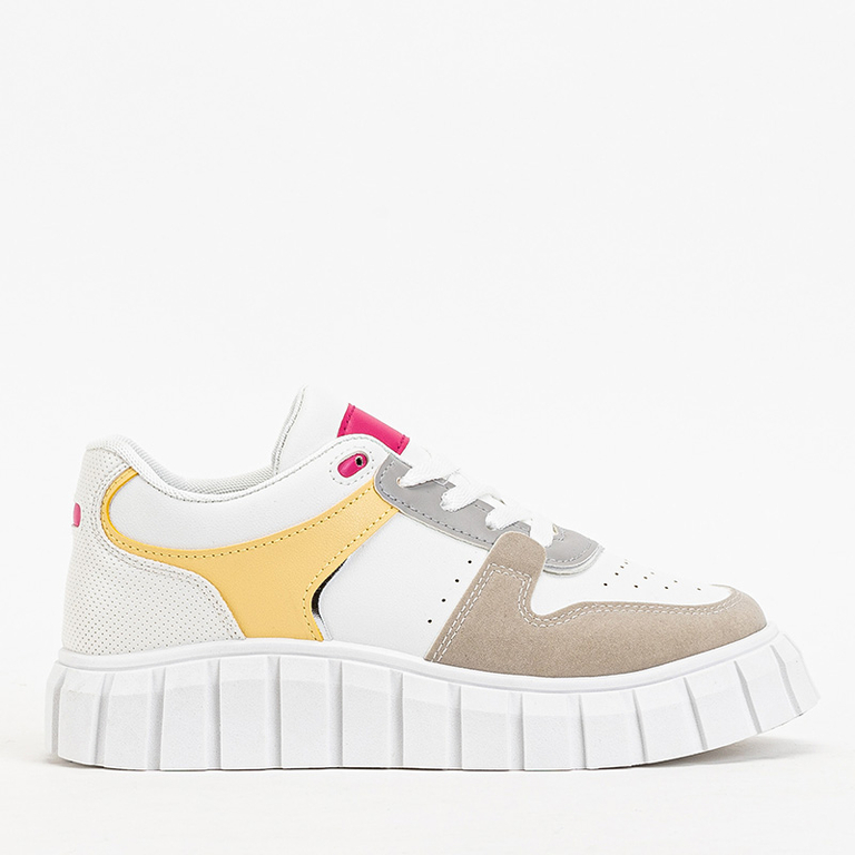 Pantofi sport dama Nortelo bej si alb - Incaltaminte