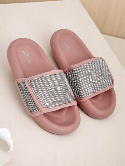 Royalfashion Damskie klapki na płaskiej podeszwie Sparkle Step