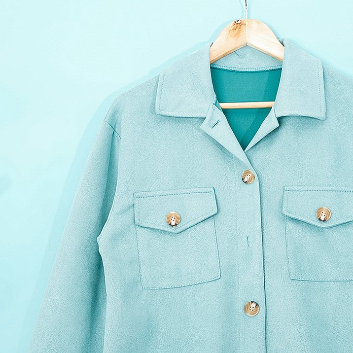 Geacă de cămașă oversize pentru damă ecologică de menta pentru femei - Îmbrăcăminte