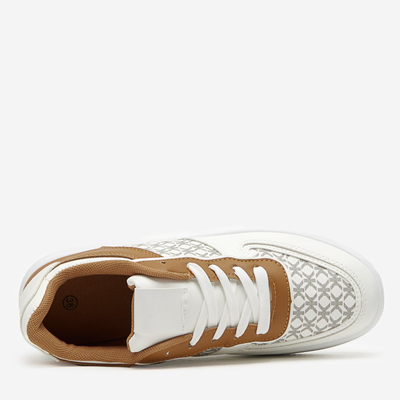 Pantofi sport dama albi cu imprimeu Glou - Incaltaminte