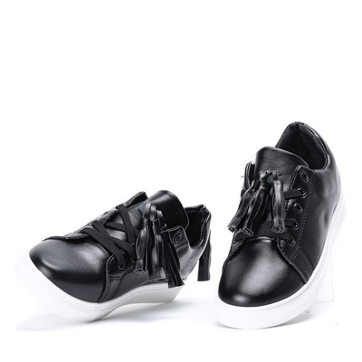 Czarne tenisówki z frędzelkami Dalya - Obuwie