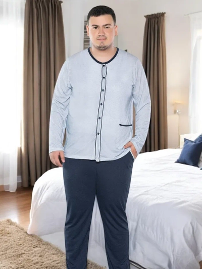 Pijama de bărbați din bumbac Royalfashion MĂRIMEA PLUS