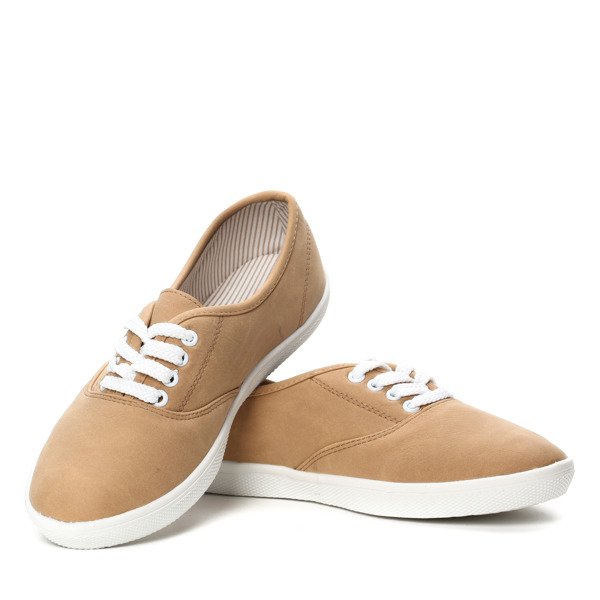 Brązowe, klasyczne tenisówki Miley- Obuwie