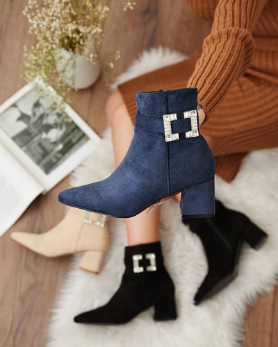 Royalfashion Cizme stiletto joase pentru femei, albastru marin Masemart