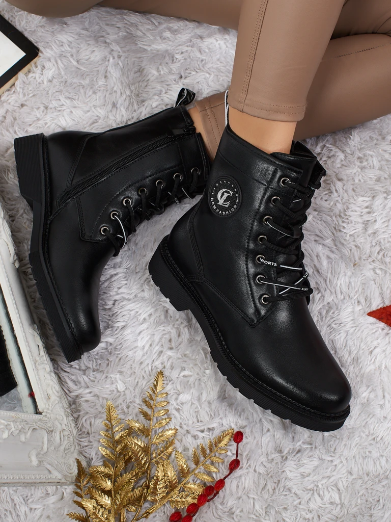 Botine Dama Luna Negre Piele Elegante de Zi cu Zi