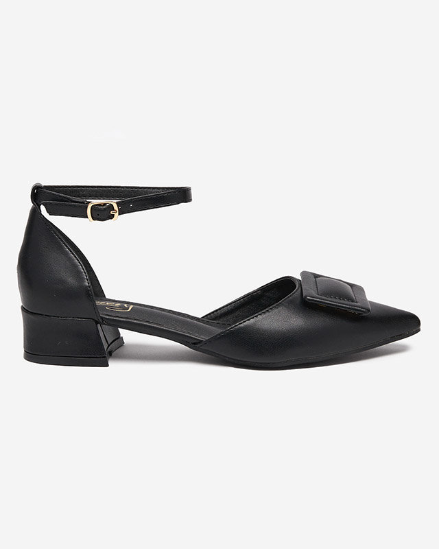 OUTLET Pompi de dama negri cu toc plat Beriji - Pantofi