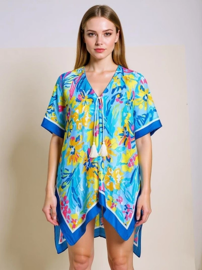 Aurelia Blue Pareo Royalfashion – Letne pareo damske do kolen z dekol'tetom V