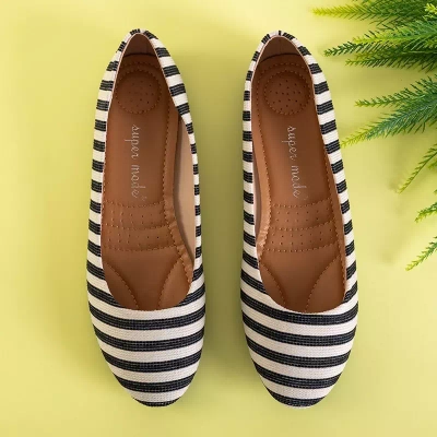 OUTLET Balerini dama bej și negru Neptun - Încălțăminte