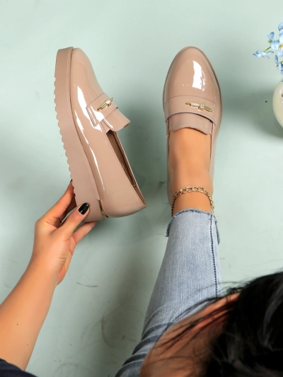 Mocasi de damă Royalfashion din piele ecologică lucioasă Arefel