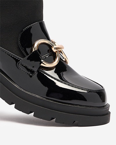 Cizme negre de damă cu șosetă Accioi- Footwear