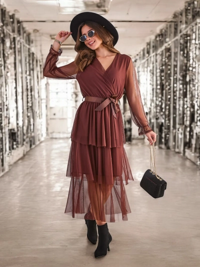 Rochie lungă pentru femei Royalfashion cu volane
