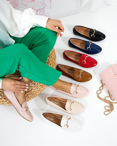 Mocasini de dama lacuiti rosii cu imprimare Cerilla - Pantofi