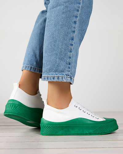 OUTLET Tenisi dama albi si verzi Nerikas - Incaltaminte