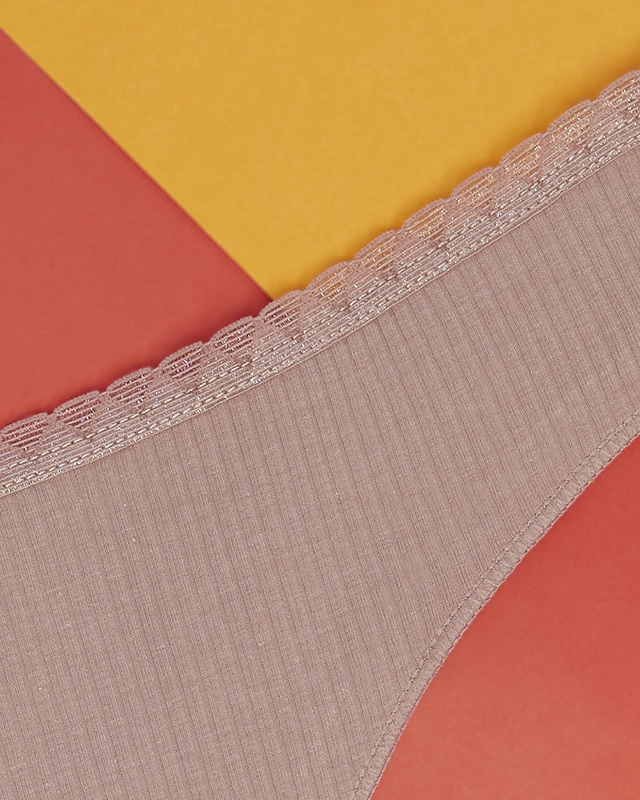 Tanga de damă în nervură Coral - Lenjerie intimă