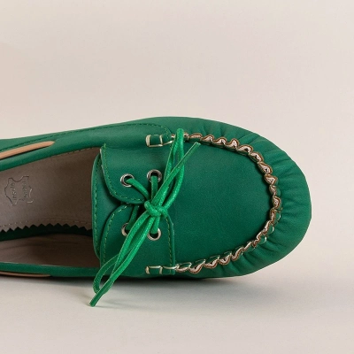 OUTLET Mocasini dama verzi cu legătură Norami - Încălțăminte