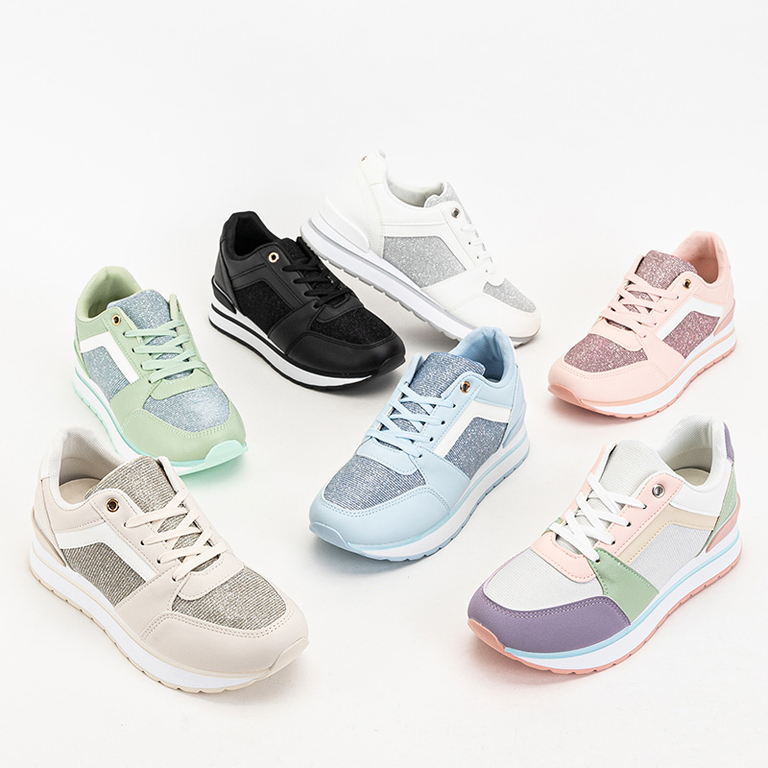 Pantofi sport multicolori de dama cu sclipici Berilan - Incaltaminte