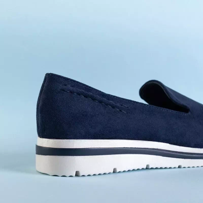 OUTLET Mocasini de dama bleumarin pe pană joasă Dardariel - Pantofi