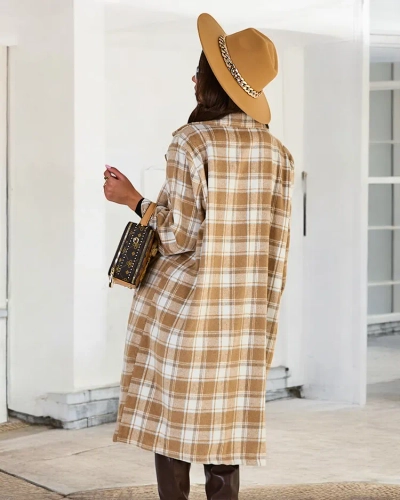 Royalfashion Palton în carouri pentru femei