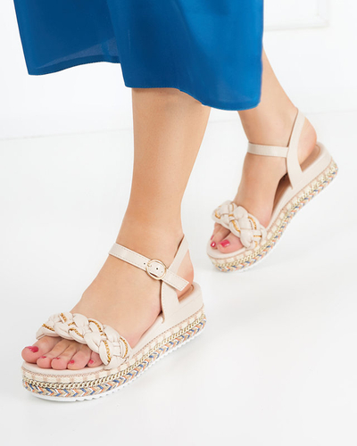 OUTLET Sandale plate dama bej Rella - Incaltaminte