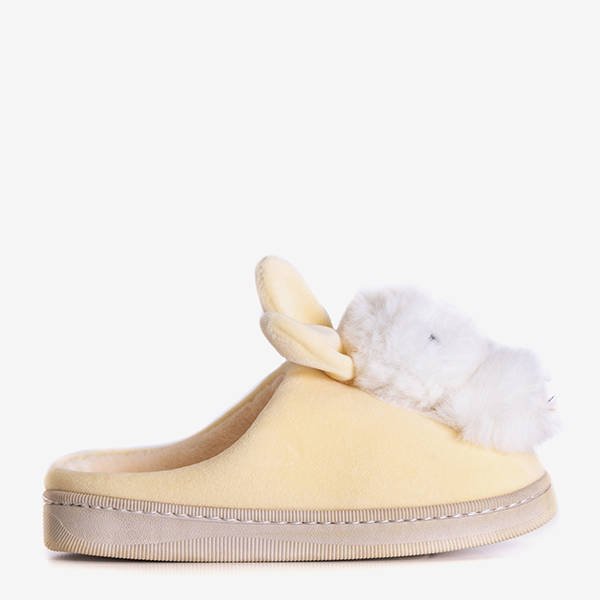 Papuci de damă bej și galbeni cu iepurașul Lula - Încălțăminte