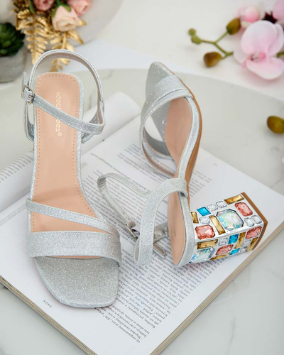 Royalfashion Sandale Solepte Crystal Post pentru femei