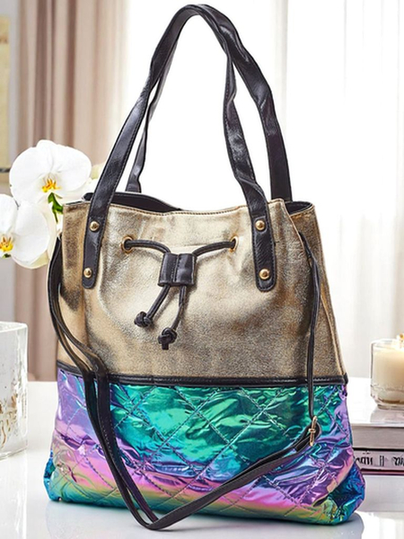 Royalfashion Geantă mare de damă Golden Luxe Shopper